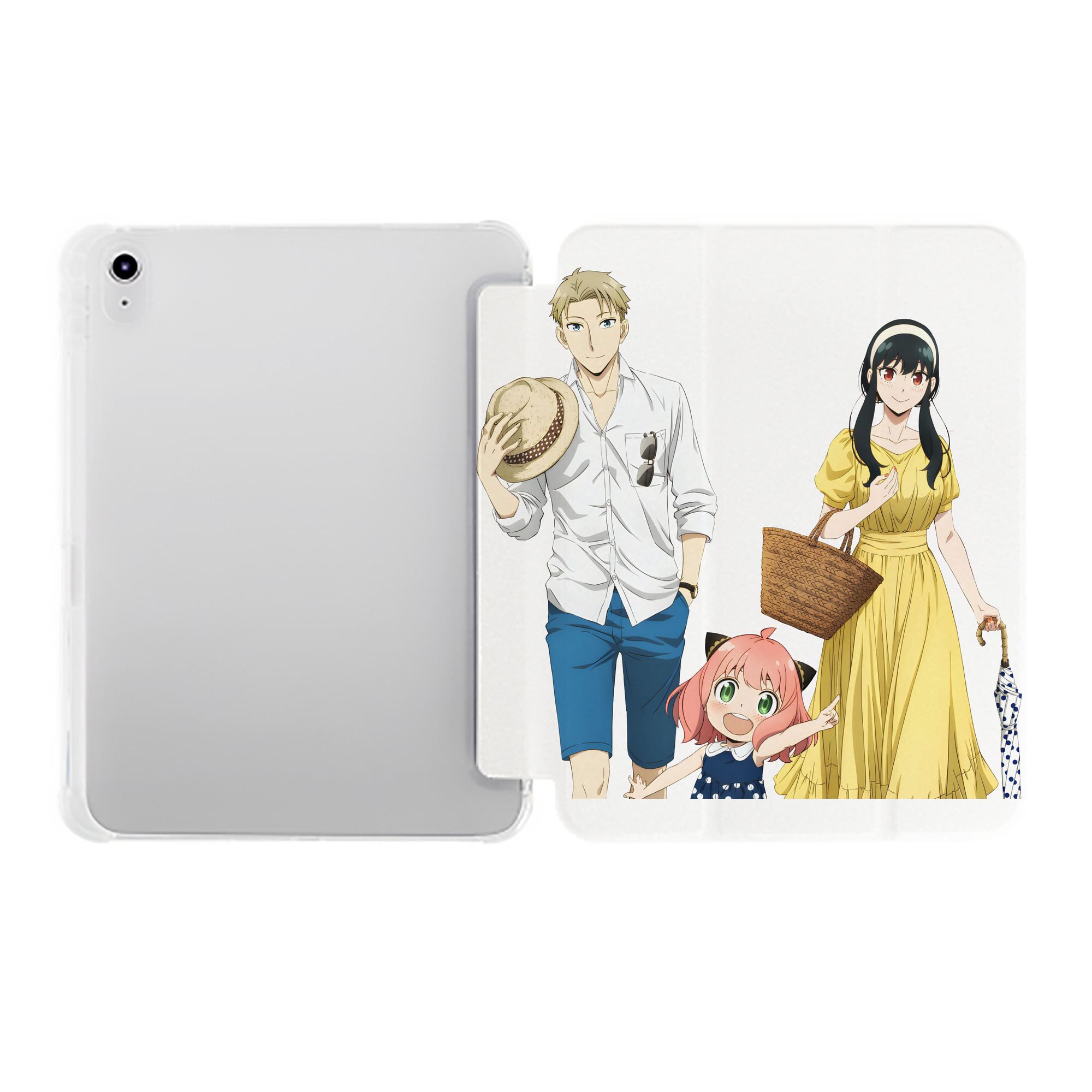 （画像用） SPY×FAMILY间谍家家酒 IPad ケース ペン収納付き 三つ折りスタンド PUレザー×シリコン 対応機種9.5/10.5/10.9インチ